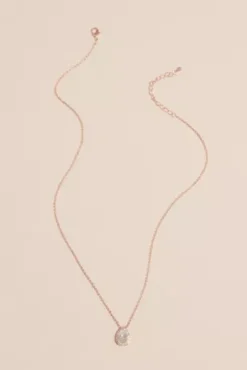 Haloed Pear Shaped Cubic Zirconia Pendant Necklace