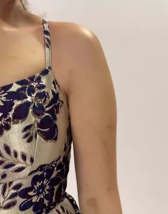 Floral Brocade Short A-Line Dress - Image 4