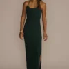 Cowl Neck Stretch Jersey Long Sheath Dress