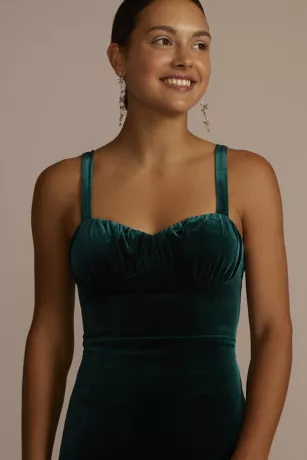 Sweetheart Velvet Tank Sheath Dress With Slit - Image 3