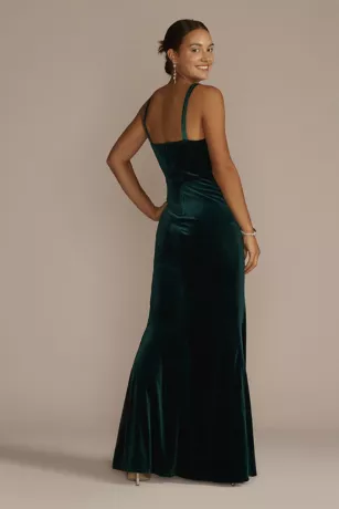Sweetheart Velvet Tank Sheath Dress With Slit - Image 2