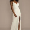 Ruched Spaghetti Strap Sheath Wedding Dress