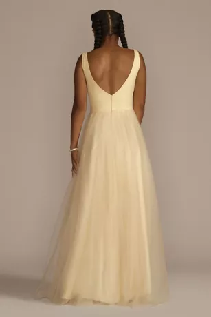 Embroidered Applique Tulle A-line Dress - Image 2