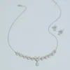Pear-Cut Pendant Crystal Leaf And Pearl Set