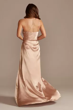 Charmeuse Draped One-Shoulder Bridesmaid Dress - Image 2