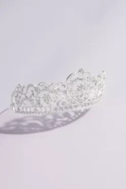 Crystal Filigree Heart Quinceanera Crown