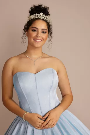 Glitter Knit Corset Quince Ball Gown - Image 5