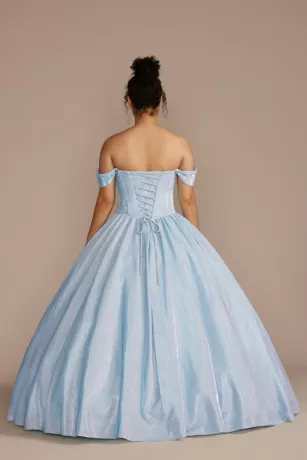 Glitter Knit Corset Quince Ball Gown - Image 2