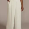 Crepe Wide Leg Wedding Separates Pant