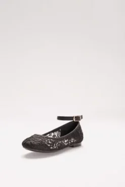 Flower Girl Crochet Lace Ballet Flats