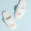 Metallic Embroidered Bride Slippers