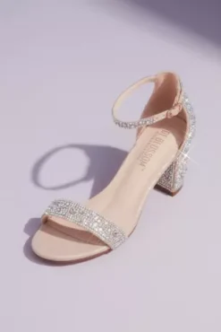 Allover Crystal Glitter Block Heel Sandals