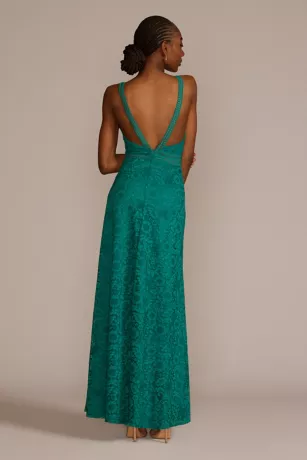 Allover Lace Illusion Plunge Gown - Image 2