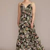 V-Neck Floral Print Maxi Dress