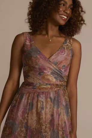 Metallic Floral A-Line Tank Dress - Image 3