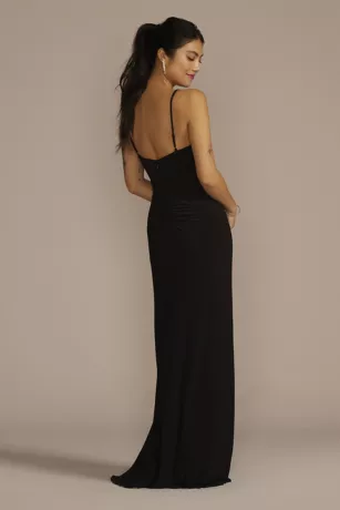 Asymmetrical Cowl Neck Jersey Sheath Dress - Image 2