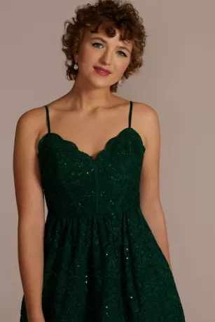 Spaghetti Strap Allover Lace Mini A-Line - Image 3