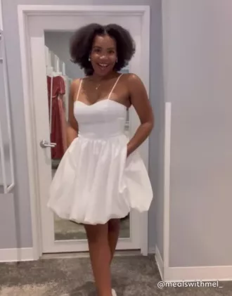 Satin Bubble Hem Mini A-Line - Image 4