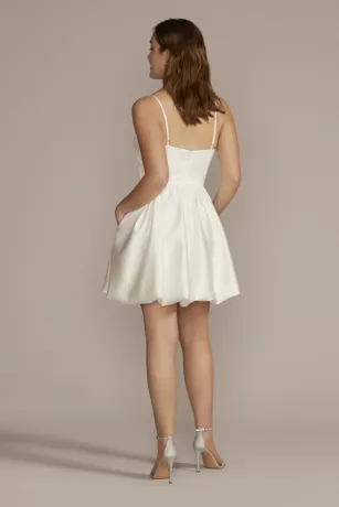 Satin Bubble Hem Mini A-Line - Image 2