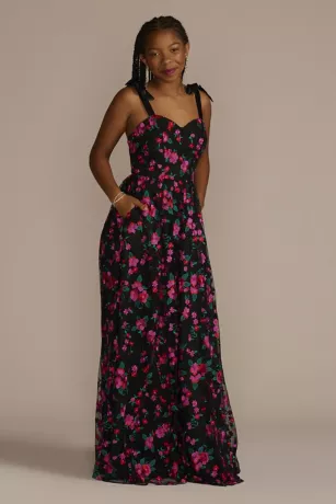Floral Embroidered Sweetheart A-Line