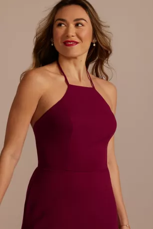 Halter Crepe High-Low Dress - Image 3