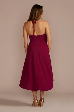 Halter Crepe High-Low Dress - Image 2