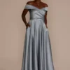 Off-the-Shoulder Sweetheart Satin Ball Gown