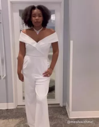 Cuffed Off-the-Shoulder Stretch Crepe Jumpsuit - Image 4