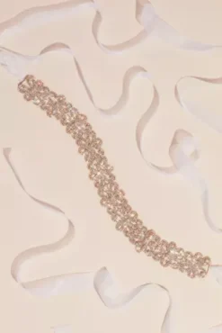 High-Shine Crystal Flower Sash