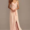 Ruffle Spaghetti-Strap Chiffon Dress With Slit