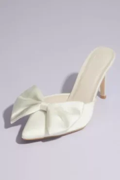 Big Bow Satin Mules