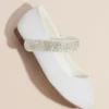 Girls Round Toe Mary Janes With Crystal Strap