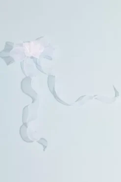 Organza Ribbon Clip With Flower