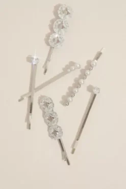 Rhinestone Embellished Hair Pin Set