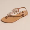 Jeweled T Strap Sandal