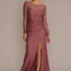 Long-Sleeve Lace Bridesmaid Dress With Slit