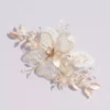 Shimmery Floral Hair Clip With Crystals And Beads