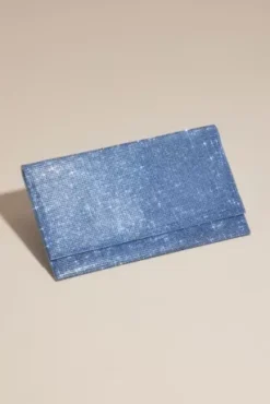 Allover Iridescent Crystal Envelope Clutch