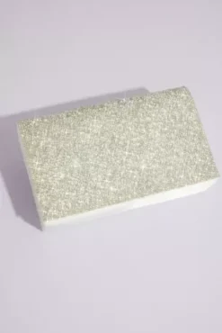 Crystal-Embellished Satin Crossbody Clutch