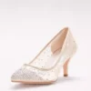 Mid-Heel Mesh Pointed-Toe Pumps