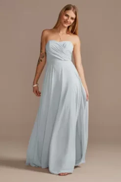 Strapless Full Skirt Tall Bridesmaid Dress