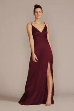 Stretch Charmeuse Empire Waist Bridesmaid Dress