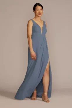 Chiffon Illusion Cutouts Bridesmaid Dress