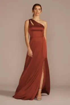 Stretch Charmeuse One-Shoulder Bridesmaid Dress