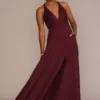 Halter Lace And Georgette Bridesmaid Dress