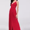 Double-Strap Georgette Bridesmaid Wrap Dress