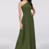 One-Shoulder Georgette Cascade Bridesmaid Dress