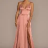 Charmeuse Deep V-Neck A-Line Bridesmaid Dress