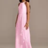 High Neck Chiffon Junior Bridesmaid Dress