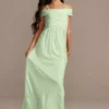 Crisscross Off-Shoulder Junior Bridesmaid Dress